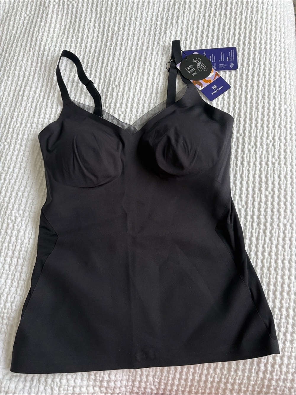 Honeylove Black Shaping Camisole with Built-In Cups